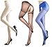 lifevv Womens 3 Pairs Sheer Stocking Sexy Crotchless Pantyhose