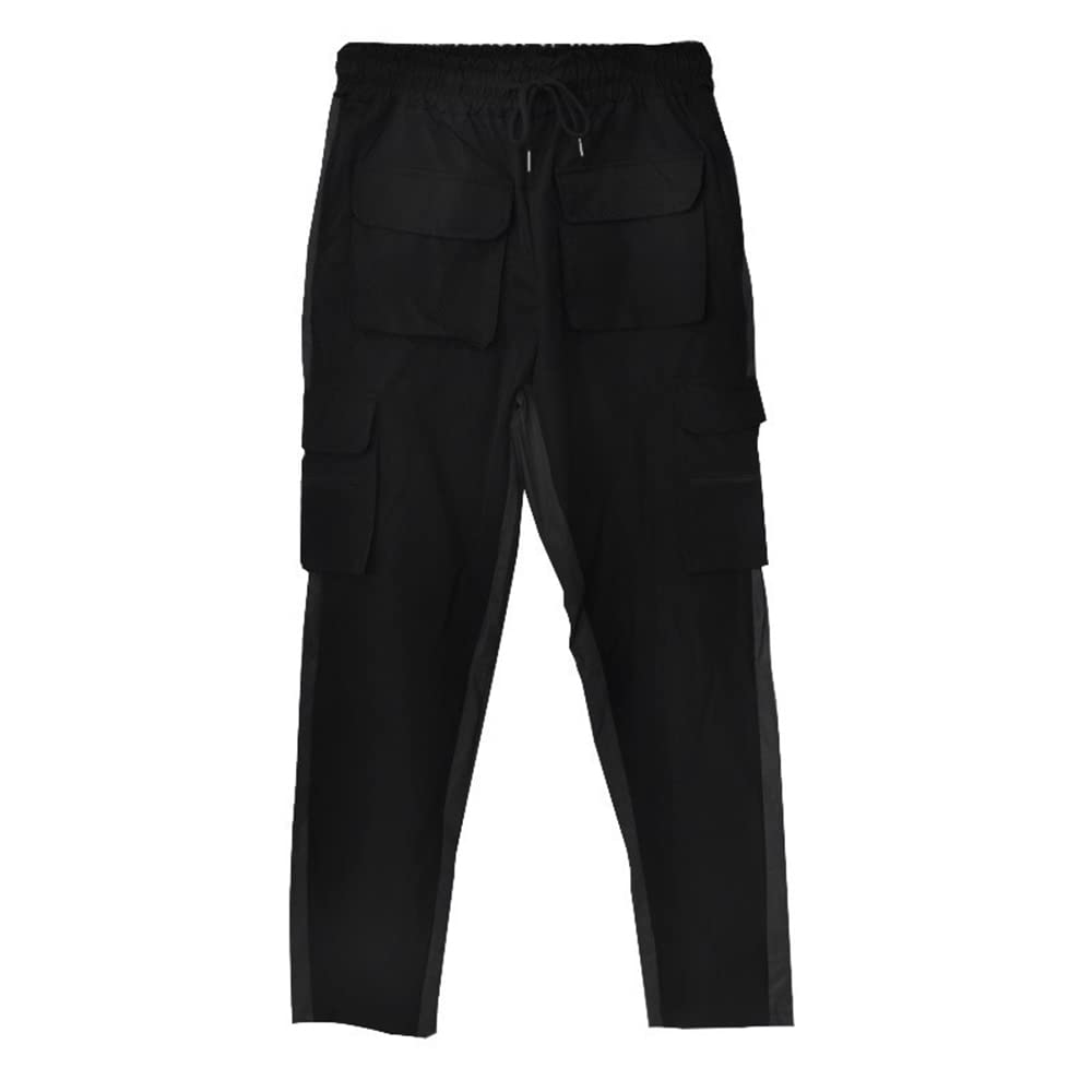 LZLRUN Rainbow Reflective Striped Pants Men Brand Hip Hop Dance Fluorescent Trousers Casual Harajuku Night Sporting Jogger