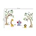 decalmile Animal Tree Wall Stickers Monkey Giraffe Elephant Kids Wall Decals Baby Nursery Kids Room Wall Decor (Finished Size: 47