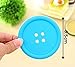 Drhob 3pcs Silicone Coffee Placemat Button Coaster Cup Mug Glass Beverage Holder Pad Mat （multicolor random）