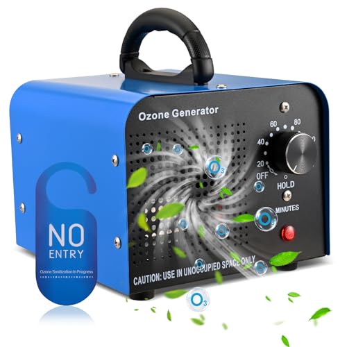 Professional Ozone Generator 60000 mg/h, Industrial Ozonizer, Ozonizer Air Purifier Ozone with 120 Minute Timer, 300㎡ O3 Ozone Machine for Home Environments, Cars, Offices, Hotels