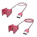 PASOW Fitbit Charge 2 Charger 2pcs Replacement USB Charger Charging Cable with Cradle Dock Adapter for Fitbit Charge 2 Smart Watch(3.3 feet +1.6 feet) (Hot Pink)