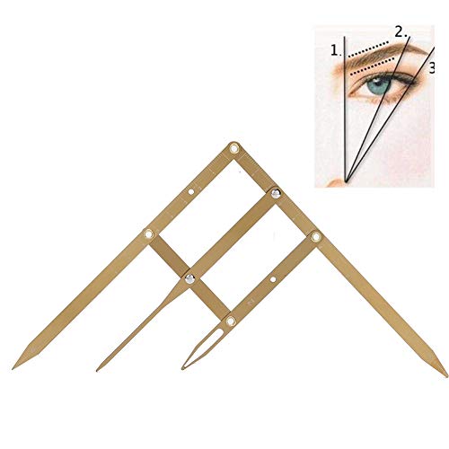 Tattoo Eyebrow Ruler, Microblading DIY Ruler Calipers Microblading Supplies Shaper Ruler Golden Ratio Makeup Symmetrical Tool Accessory(Gold)