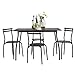 Coavas 5pcs Dining Table Set Kitchen Rectangle Dining Table with 4 Round Dining Chair Dinning Set