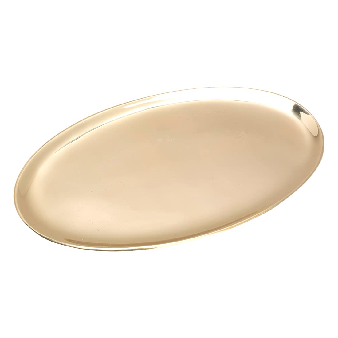 NKlaus candle plate oval 17x10cm desinger deco plate brass gold coaster polished 10506