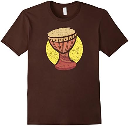 Men's African Drums Shirt: Djembe Drum Music Africa Gift T-Shirt XL Brown