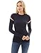 PattyBoutik Women Trim Mock Neck Long Sleeve Sweater (Navy Blue Medium)