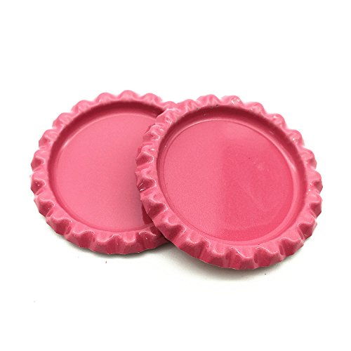 IGOGO 100 PCS Bottle Caps Decorative Bottle Cap for Hair Bows,DIY Pendants or Craft Scrapbooks Pink
