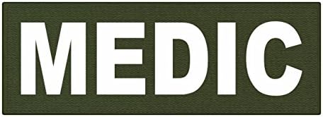 MEDIC Patch - 8.5x3.0 - White Lettering - OD Backing - Hook Fabric