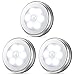 AMIR Upgraded 3.15” Motion Sensor Light, 3 Pack Stick on Cordless Battery-Powered LED Night Light, Closet Lights, Stair Lights, Safe Lights for Hallway, Bathroom, Bedroom, Kitchen (Silver - White)