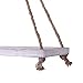 Comfify Hanging Shelves for Wall - Set of 2 – Rustic Farmhouse Boho Shelves with String – 17”x5.2” – Thick Distressed, Torched Look Real Wood - Rustic White