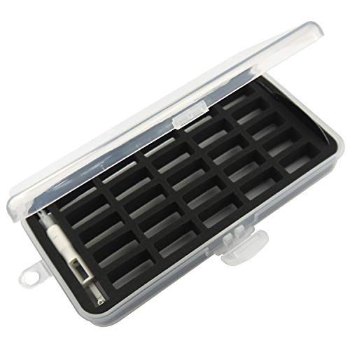 DreamStitch M Style Large Bobbins Storage Case and Saver Holds 25 Bobbins Box Organizer Includes 1 Automatic Needle Threader and Wire Bow Needle Threader - BB-25-M-ANT