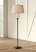 Industrial Floor Lamp with Nightlight Antique LED Edison Bronze Burlap Drum Shade for Living Room Reading Bedroom - Franklin Iron Works