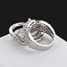 Zealmer Rhinestone Stacking Wedding Ring Silver Color Cubic Zirconia Bridal Ring Gift For Women Size 8