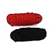 Soft Cotton Rope Pack of 2x33 feet All Purpose Durable Long Rope Strap (2-Pack, Red, Black)