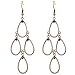 D EXCEED Jewelry Metal Teardrop Shaped Chandelier Tiered Dangle Earrings for Women