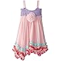 Elisabeth Little Girls' Smocked Top Rosette Tiered Dress, Light Pink, 6