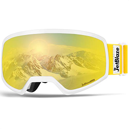 JetBlaze Ski Goggles, OTG Snowboard Goggles (Yellow) - Thumbnail 7