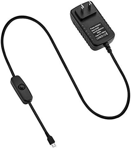 Raspberry Pi 3 Power Supply 5V 2.5A Adapter / Charger with Power On / Off Switch（black）