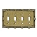 Franklin Brass 64471 Pineapple Quad Toggle Switch Wall Plate/Switch Plate/Cover, Tumbled Antique Brass