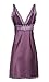 BellisMira Women’s Satin Lace Full Slip Chemise Silk Nightgown Sleepwear Violet, XL