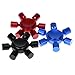 Huayang| Alloy Rudder Shape Six Wings Fidget Hand Spinner for ADHD Anxiety Autism Stress Reducer Hand Spinner Six side Metal Red