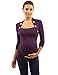 PattyBoutik Mama Button Embellished Ruched Maternity Top (Dark Purple S)