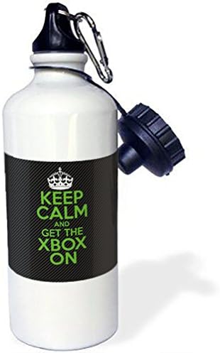Qkidangfd Sports Water Bottle Keep Clam And Get The Xbox On Aluminum Sports Bottle Or Travel Mug - 21oz,White