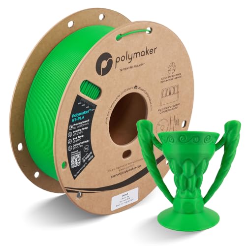 Polymaker HT-PLA Filament 1.75mm Green, High Temp PLA for 3D Printing, Heat Stable Up to 150C, Easy to Print, Works with Most FDM Printers, 1kg Spool