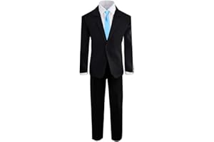 Black n Bianco Boys' Formal Black Suit with Shirt and Vest