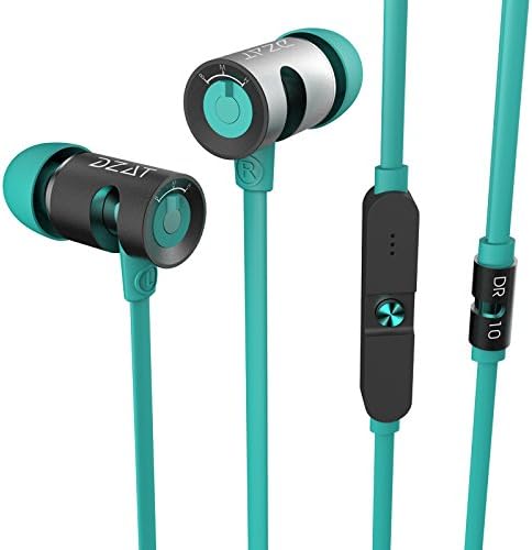 CBAOOO In-Ear Universal HiFi Earphones with Microphone Powerful Bass and Shock Sound Quality; Highly Capable BMH 3 Optional Systems; Environmental TPE cable, Anti-tangled-Black turquoise