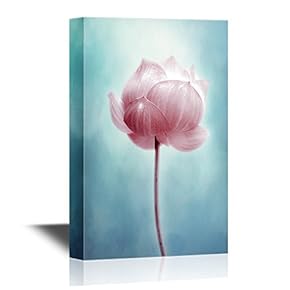 Canvas Wall Art - Closeup of Lotus Flower - Gallery Wrap Modern Home Art | Ready to Hang - 12x18 inches