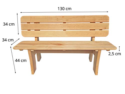 Mega Holz 3-Sitzer Gartenbank aus massiver Kiefer 118 cm | Holzbank Parkbank Balkonbank – Bild 7