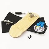 Peoples Republic 32mm Bamboo Complete Wooden Fingerboard w Nuts Trucks - Basic Bearing Wheels