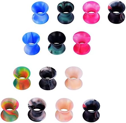 IU Mode 54PCS/14PCS Silicone Tunnels Ear Gauges Tunnels Plugs Stretchers Expander 2g-3/4