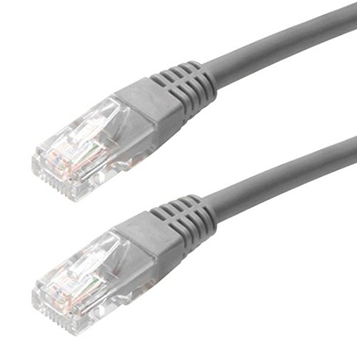 10' FT CAT5e Patch Cord Cable Gray 350 MHz RJ45 Male to Male Ethernet Network UTP Molded 24 AWG Copper Stranded RJ-45 Enhanced Category 5e High Speed Data Gaming Jumper