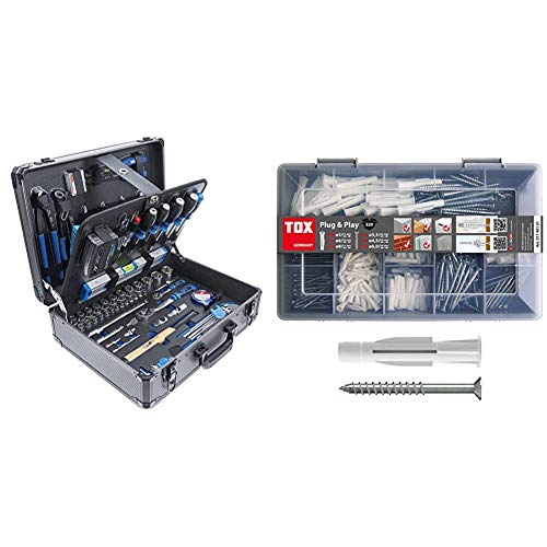 BGS 15501 | Werkzeugkoffer | 149-tlg | Profi-Werkzeug & TOX Sortimentskoffer Plug und Play, 320 tlg. mit Allzweckdübel…