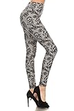 Leggings Depot Ultra Soft Women's Popular Best Printed Fashion Leggings Batch1 (Plus (Size 12-24), Chantilly Lace)