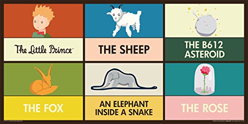 The Little Prince Collage (Antoine de Saint-Exupery) Children's Kids Literary Literature Classic Book Cover Decorative Classroom Art Poster Print 12x24