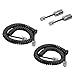 SINCODA 2 Pack 6 Ft Uncoiled /1.2 FT Modular Coiled Telephone Phone Handset Curly Cable Cord +2 Pack 360° Telephone Cord Detangler Extended Rotating(6FT/Black)