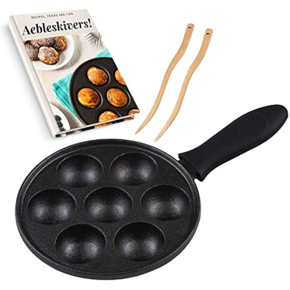 Cast All Pans Iron Aebleskiver For Danish Stuffed Pancake Balls By