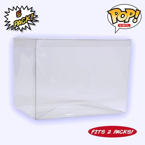 ALPHA COLLECTIBLES PREMIUM .4mm "2-PACK" 4" FUNKO POP BOX PROTECTOR PROTECTIVE CASES COVER (5 PACK)