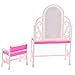 u-hoMEy Dollhouse Furniture Dressing Table and Chair for Barbies Dolls Bedroom Furniture