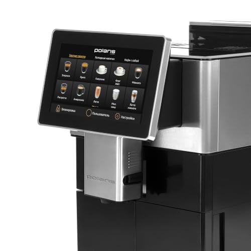 Polaris PACM 2081AC Smart Hot & Cold Coffee Machine, 40 One-Touch Programs, Built-In Grinder, Wi-Fi App Control, Profi-Cream Frothing, 6 User Profiles, Coffee To Go Thermos Included