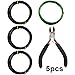 YANSHON Bonsai Wires Anodized Aluminum Bonsai Training Wire, Bonsai Training Wire Set of 5 with Bonsai Wire Cutter, Bonsai Wire Black, Green - Size 1.0 mm/ 1.5 mm/ 2.0 mm (Each Size 32.8ft/10m)