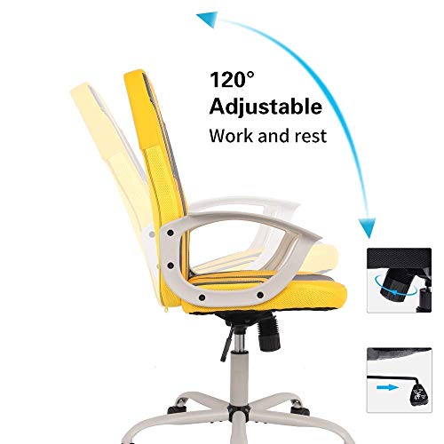 Smugchair Gaming Chair Ergonomic Office Chair Desk Chair Executive Bonded Leather Computer Chair, Yellow
