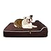 5.5 Inch Thick High Grade Orthopedic Memory Foam Dog Bed With Pillow and Easy to Wash Removable Cover with Anti-Slip Bottom. Free Waterproof Liner Included - for Large Breed Dogs