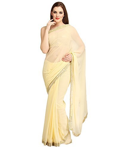 flowral women's chiffon saree with blouse piece.(chiffon saree_free size)
