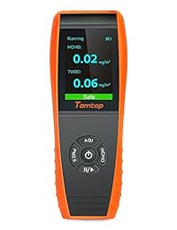 Temtop Detector de Calidad de Aire Profesional Formaldehído Monitor Detector con HCHO PM2.5 PM10 partículas AQI Precisión Prueba, Negro