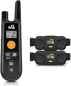 DOG CARE Dog Training Collar- Rechargeable Training Collar with 3 Training Modes and Waterproof Vibration Collar, Large Remote Range, 2 Receivers Dog Training Collar with Remote